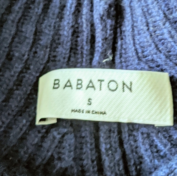 Blue Wool Babaton Mock Neck Sweater - Picture 6 of 6
